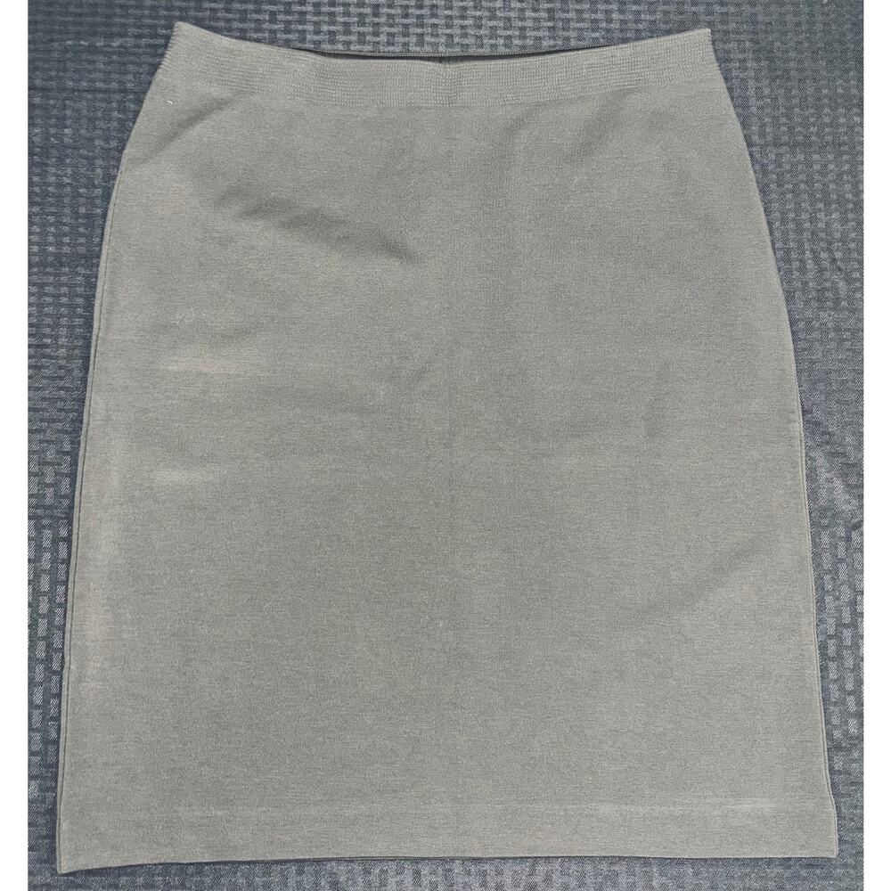 Eileen Fisher Straight Knee-Length Skirt, Grey/Taupe, Women's PL - Picture 2 of 3